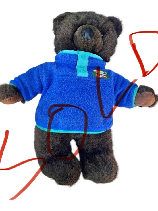 L.L. Bean Other - L.L. Bean Plush Bear 17" With Blue Fleece Jacket By Douglas Co Polyester Fibers